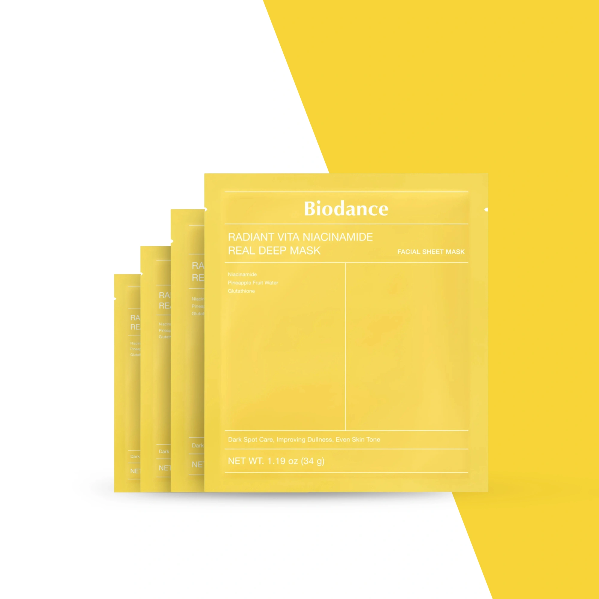 Biodance Radiant Vita Niacinmide real deep mask pack of 4
